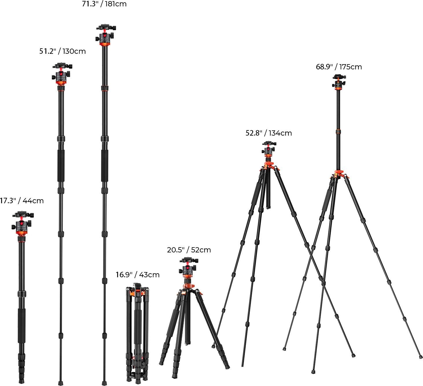 K&F Concept Aluminium Tripod KF09.083V2 - 3